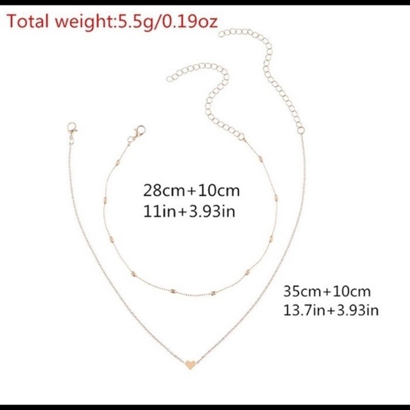 2 layer heart choker necklace - Picture 4 of 6